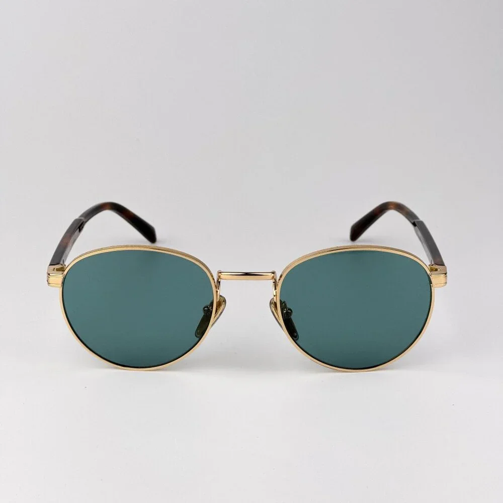 Prada PRB51S Sunglasses – Gold Round Frame Lago Lenses | Model 5AK40K